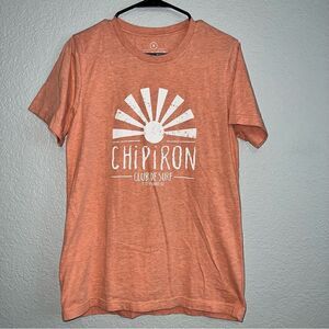 Chipiron Womens Surfer Round Neck Short Sleeve Regular Fit T-Shirt Orange Medium